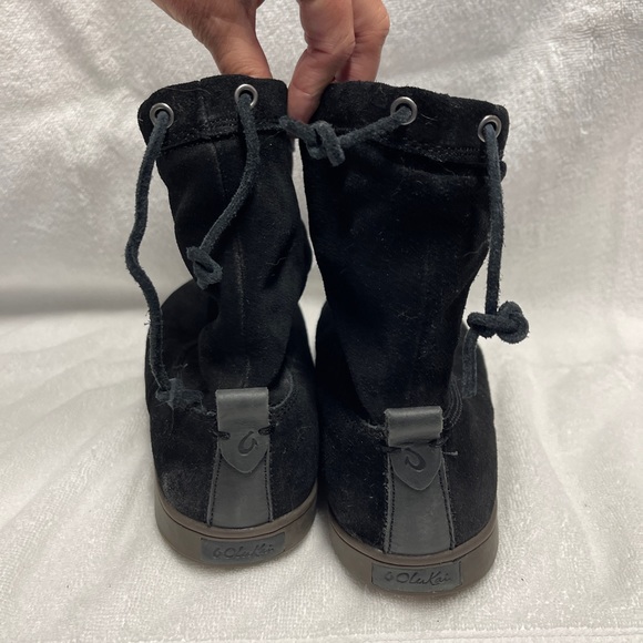 OLUKAI KAPA MOE BLACK SUEDE WITH GLITTER TOE LADIES SIZE 40 / 10 - Picture 4 of 9